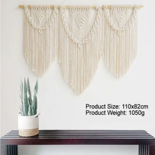 Load image into Gallery viewer, Luna Cascade – Triple Panel Macrame Wall Tapestry
