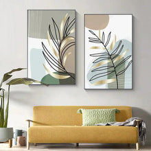 Load image into Gallery viewer, 2 Pcs Set Boho Leaf Abstract Framed Wall Art - Decor Home