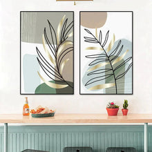 Load image into Gallery viewer, 2 Pcs Set Boho Leaf Abstract Framed Wall Art - Decor Home