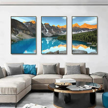 Load image into Gallery viewer, 3 Pcs Set Alpine Serenity Framed Canvas Wall Art - Decor Home