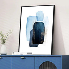 Load image into Gallery viewer, 3 Pcs Set Blue Horizon Framed Abstract Canvas Wall Art - Decor Home