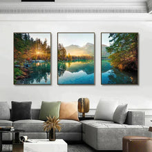 Load image into Gallery viewer, 3 Pcs Set Autumn Tranquillity Framed Canvas Wall Art - Decor Home