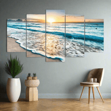 Load image into Gallery viewer, 5 Panels Beach Sunset Framed Canvas Prints - Decor Home
