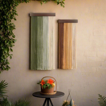 Load image into Gallery viewer, Woodland Drape – Handwoven Dual Panel Macrame Wall Hanging