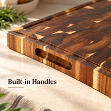 Load image into Gallery viewer, Rustic Acacia Wooden Cutting & Serving Board – Natural Timber Kitchen Décor