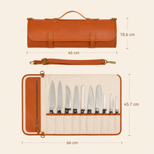 Load image into Gallery viewer, Luxury Culinary Knife Roll – 11 Slot PU Leather Chef Knife Carrier & Travel Bag