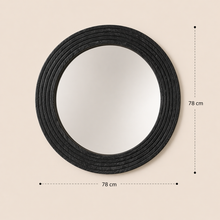 Load image into Gallery viewer, Eclipse Ridge Round Mirror – Large Decorative Black Wall Mirror