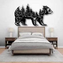 Load image into Gallery viewer, Bear & Forest Silhouette Metal Wall Art - Decor Home