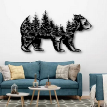 Load image into Gallery viewer, Bear & Forest Silhouette Metal Wall Art - Decor Home