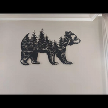 Load image into Gallery viewer, Bear & Forest Silhouette Metal Wall Art - Decor Home