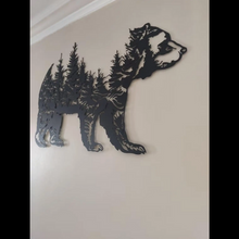 Load image into Gallery viewer, Bear & Forest Silhouette Metal Wall Art - Decor Home