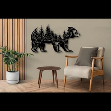 Load image into Gallery viewer, Bear & Forest Silhouette Metal Wall Art - Decor Home