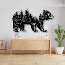 Load image into Gallery viewer, Bear & Forest Silhouette Metal Wall Art - Decor Home