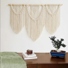 Load image into Gallery viewer, Luna Cascade – Triple Panel Macrame Wall Tapestry