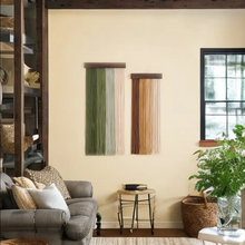 Load image into Gallery viewer, Woodland Drape – Handwoven Dual Panel Macrame Wall Hanging