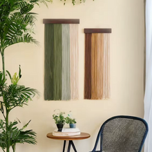 Load image into Gallery viewer, Woodland Drape – Handwoven Dual Panel Macrame Wall Hanging