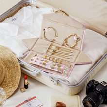 Load image into Gallery viewer, Portable Travel Jewellery Case – Jewellery Organiser Pouch with Necklace, Ring & Earring Storage