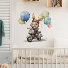 Load image into Gallery viewer, Rabbit's Balloon Motorcycle Ride Wall Stickers - Decor Home