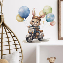 Load image into Gallery viewer, Rabbit's Balloon Motorcycle Ride Wall Stickers - Decor Home