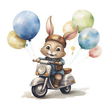 Load image into Gallery viewer, Rabbit's Balloon Motorcycle Ride Wall Stickers - Decor Home