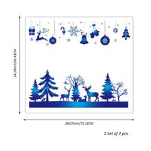 Load image into Gallery viewer, Blue Pine Trees & Deer Christmas Window Stickers - Decor Home