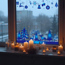 Load image into Gallery viewer, Blue Pine Trees & Deer Christmas Window Stickers - Decor Home