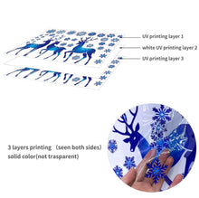 Load image into Gallery viewer, Blue Pine Trees & Deer Christmas Window Stickers - Decor Home