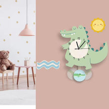 Load image into Gallery viewer, Crocodile Non-Ticking Silent Kid's Wall Clock - Decor Home