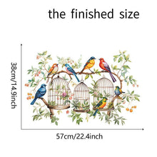Load image into Gallery viewer, Flowering Haven Birdcage Wall Stickers - Decor Home