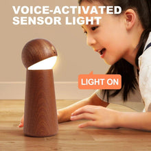 Load image into Gallery viewer, Wooden Aura Touch Voice-Control USB Dimmable Table Lamp - Decor Home