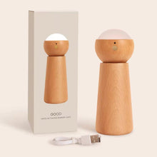 Load image into Gallery viewer, Wooden Aura Touch Voice-Control USB Dimmable Table Lamp - Decor Home