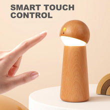 Load image into Gallery viewer, Wooden Aura Touch Voice-Control USB Dimmable Table Lamp - Decor Home