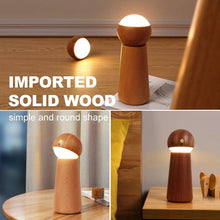 Load image into Gallery viewer, Wooden Aura Touch Voice-Control USB Dimmable Table Lamp - Decor Home