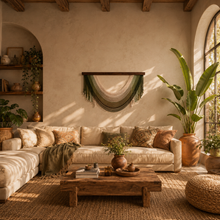 Load image into Gallery viewer, Olive & Cream Macramé Wall Hanging – Large Handwoven Cotton Wall Décor (100cm x 60cm)
