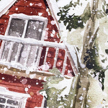 Load image into Gallery viewer, Red House & Fir Tree Double-Sided Static Cling Window Film Christmas Stickers - Decor Home