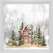 Load image into Gallery viewer, Red House & Fir Tree Double-Sided Static Cling Window Film Christmas Stickers - Decor Home