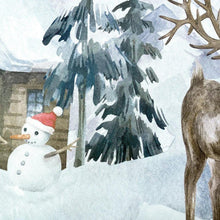 Load image into Gallery viewer, Winter Village Reindeer Stained Window Cling Christmas Decals - Decor Home