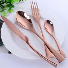 Load image into Gallery viewer, Rose Gold Stainless Steel 16 Piece Cutlery Set - Decor Home