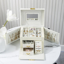 Load image into Gallery viewer, PU Leather White Jewellery Box For Girl - Decor Home