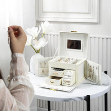 Load image into Gallery viewer, PU Leather White Jewellery Box For Girl - Decor Home