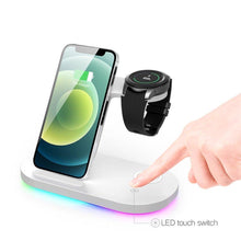 Load image into Gallery viewer, 3 in 1 Wireless Charger Stand For Samsung Phone Galaxy Watch Buds iPhone Apple AirPods - Decor Home