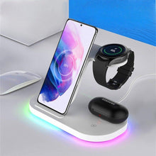 Load image into Gallery viewer, 3 in 1 Wireless Charger Stand For Samsung Phone Galaxy Watch Buds iPhone Apple AirPods - Decor Home