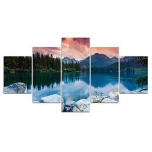 Load image into Gallery viewer, 5 Panels Alpine Forest Lake Framed Canvas Prints - Fansee Australia
