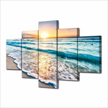 Load image into Gallery viewer, 5 Panels Beach Sunset Framed Canvas Prints - Decor Home