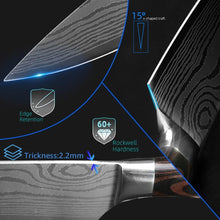 Load image into Gallery viewer, 8 Pcs High Carbon Stainless Steel Damascus Pakka Wood Handles Knife Set - Decor Home