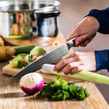 Load image into Gallery viewer, 8 Pcs High Carbon Stainless Steel Damascus Pakka Wood Handles Knife Set - Decor Home