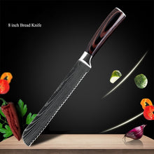 Load image into Gallery viewer, 8 Pcs High Carbon Stainless Steel Damascus Kitchen Knives Set - Fansee Australia

