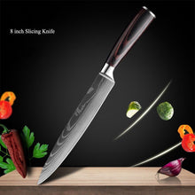 Load image into Gallery viewer, 8 Pcs High Carbon Stainless Steel Damascus Pakka Wood Handles Knife Set - Decor Home