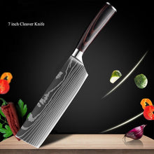 Load image into Gallery viewer, 8 Pcs High Carbon Stainless Steel Damascus Pakka Wood Handles Knife Set - Decor Home