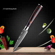 Load image into Gallery viewer, 8 Pcs High Carbon Stainless Steel Damascus Pakka Wood Handles Knife Set - Decor Home